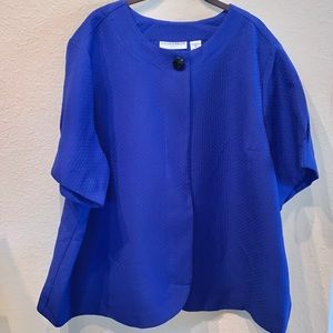 SAG HARBOR royal blue textured cape jacket